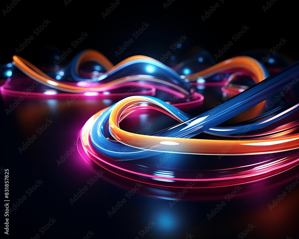 Canvas Prints colorful abstract light trails against a dark background, creating a stunning display of vibrant neo