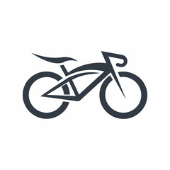 Fototapeta premium racing bike silhouette logo vector art illustration on white background 