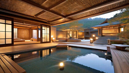 A Traditional Japanese Ryokan Nestled Deep in the Mountains.