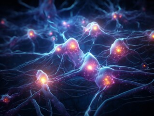 A vibrant, ethereal network of glowing, interconnected neural pathways, depicted in a futuristic CG 3D style, representing the modern digital connections between minds and ideas