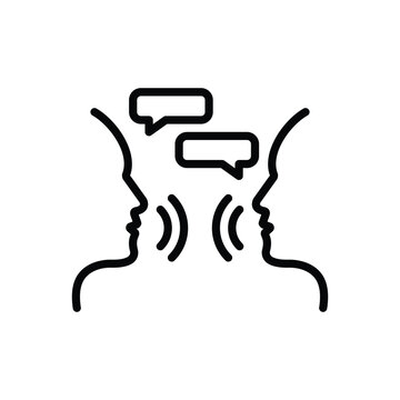 Black line icon for communicate 