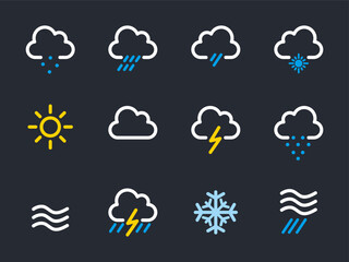 Obraz premium Icon weather graphic vetor set for decoration