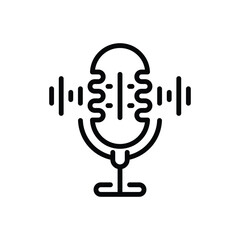 Black line icon for mike 