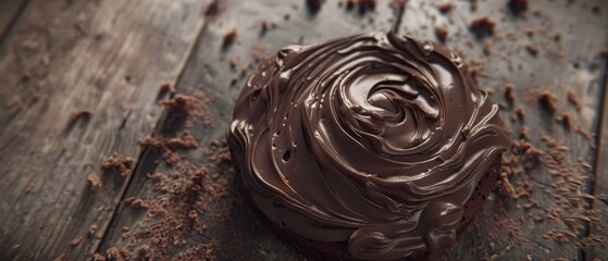 High-angle shot of a decadent chocolate cake - Powered by Adobe