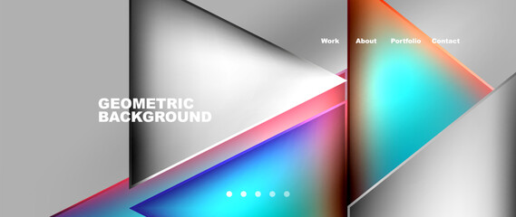 Fototapeta premium Gradient triangle geometric minimal wallpaper