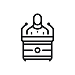 Black line icon for speech 