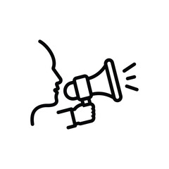 Black line icon for announce 