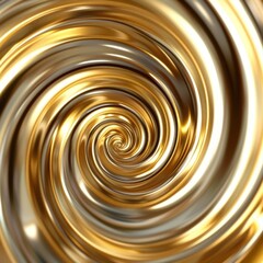 Hypnotic Golden Spiral - Abstract Twirling Gold Texture Background