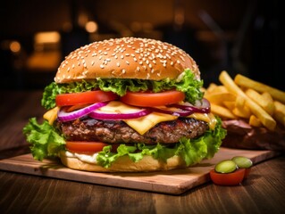 background ketchup burger food mouthwatering illustration delicious tasty