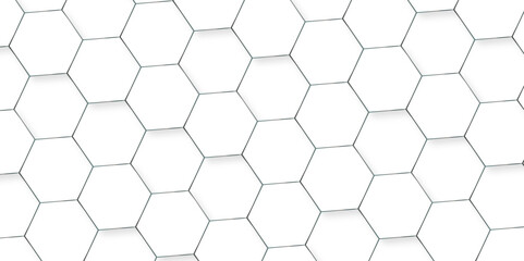 Abstract vector background with hexagonal wall hexagon polygonal pattern background. seamless bright white minimal abstract honeycomb background.	

