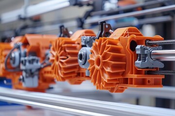 Fototapeta premium 3D printing manufacturing machines integrate with Computer-Aided Design (CAD) and Computer-Aided Manufacturing (CAM) systems