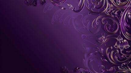 A purple background with gold and silver swirls