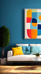 nice and clean colorful business room with wall art. Room Interior design with wall art. Nice business office room image for any kind of graphic design