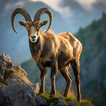 Extinct Pyrenean ibex, Basque common name bukardo, in their habitat, environment