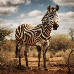Obraz premium The quagga is an extinct subspecies of the plains zebra, in their habitat