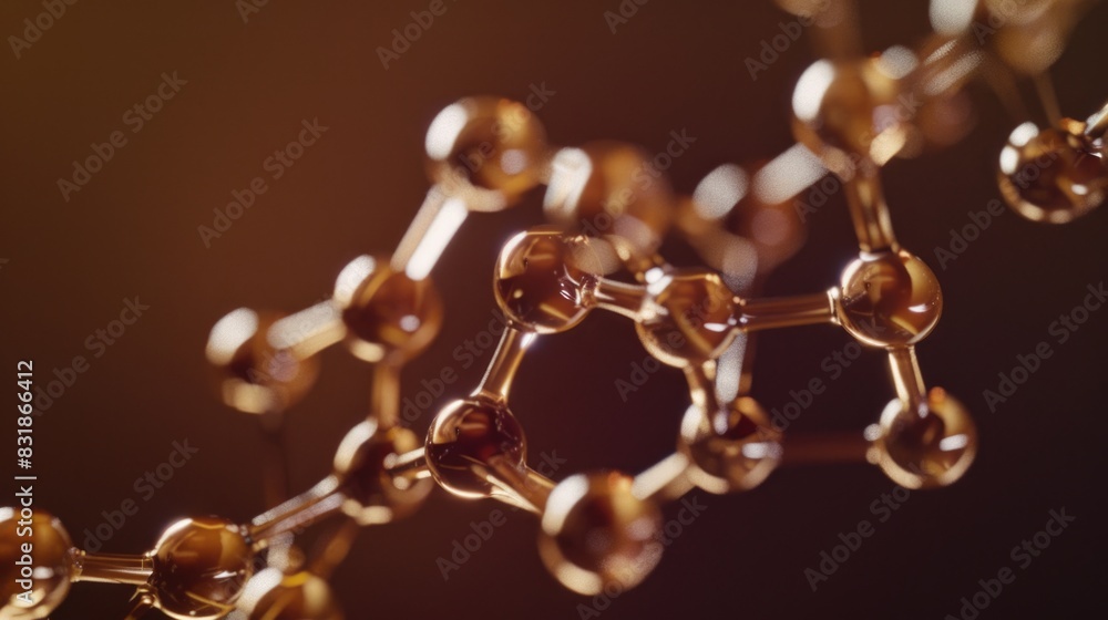 Poster a close up of a chain of glass beads that are connected to each other. the beads are of different si