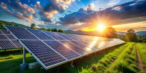 installation energy panel solar panels in the sun light