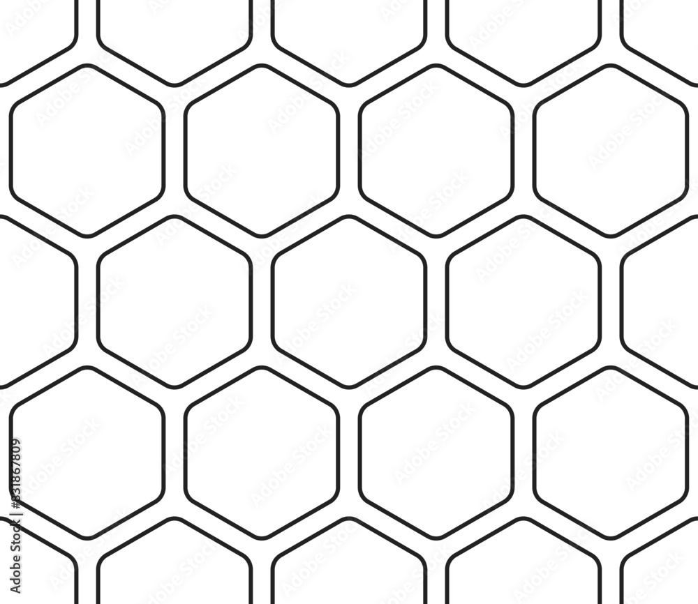 Aufkleber geometric background featuring a rounded hexagons mosaic pattern. seamless tileable vector illustrat