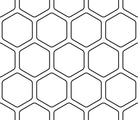 Obraz premium Geometric background featuring a rounded hexagons mosaic pattern. Seamless tileable vector illustration.