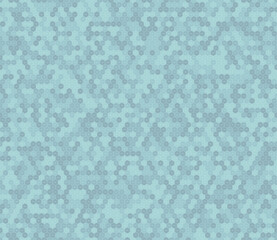 Vector science background. Stacked hexagons mosaic pattern. Blue color tones. Small hexagon geometric shapes. Seamless pattern. Tileable vector illustration.