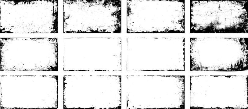 Distorted grunge isolated background. Overlay distress texture effect. Element for social media, poster, brochure, flyers, screen print texture, card, wallpaper, background. Vector illustrator.	