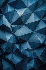 Fototapeta premium A colorful wall composed of various blue geometric shapes