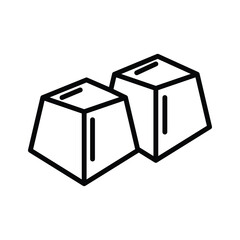 Two cubes of chocolate icon 