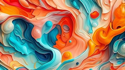 Abstract fluid art background with alcohol ink, vibrant colors, and flowing shapes. 