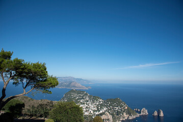 The beautiful view of Capri from Monte Solaro