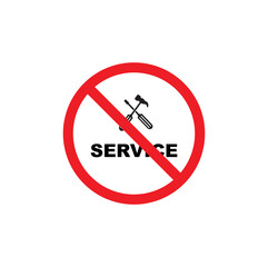 Out of service sign on white background