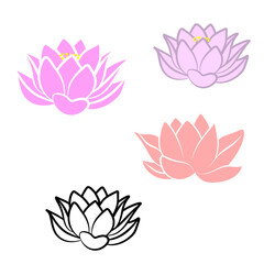 Water lily flower clipart spring lotus floral stencil outline drawing illustration