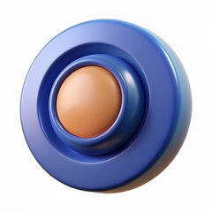 3D Render of a Button, on isolated white background, Generative AI