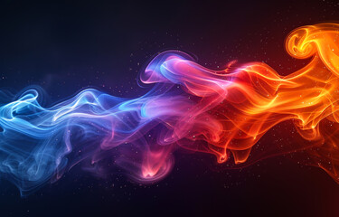 Obraz premium Abstract bright colored smoke on dark background
