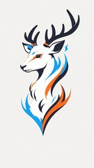 Vector icon deer head illustration
