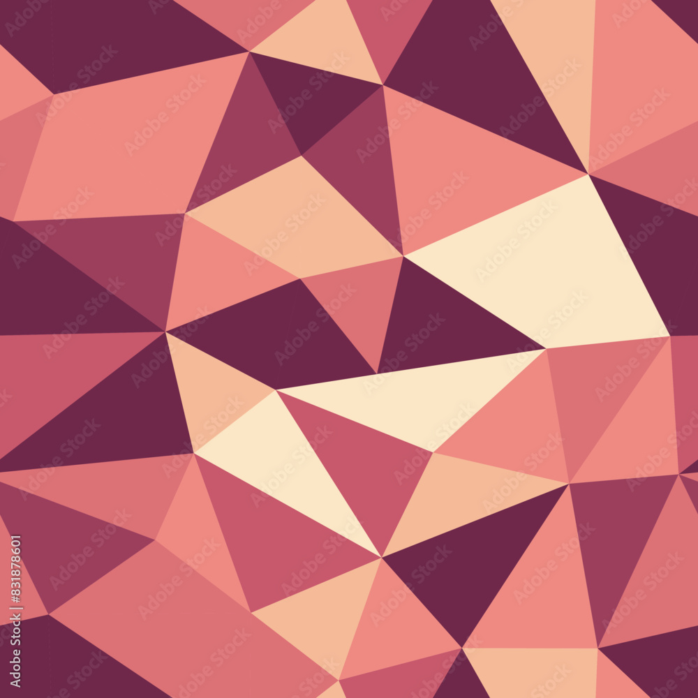 Poster triangles vector pattern. medium triangles size. repeatable pattern. stylish vector tiles. warm tone