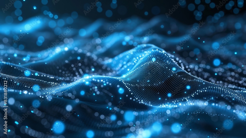Poster a bold and dynamic wave signifying the innovative and tingedge technology behind defi.