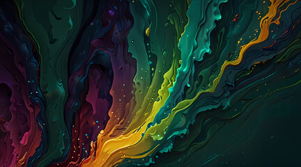 Fluid abstract background with Forest inspired colors theme