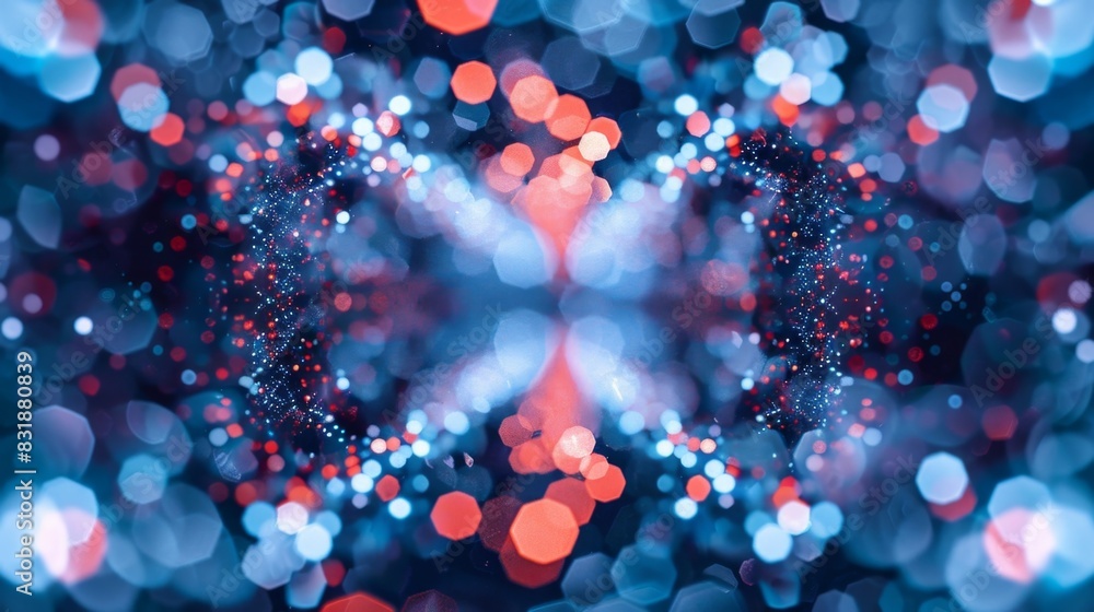 Poster a miragelike visual with multiple mirrored images of fluctuating particles reflecting the instabilit