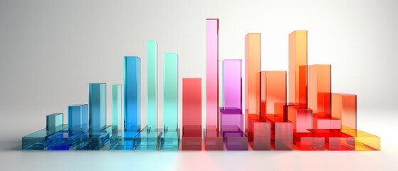 A CG 3D bar graph rising upwards