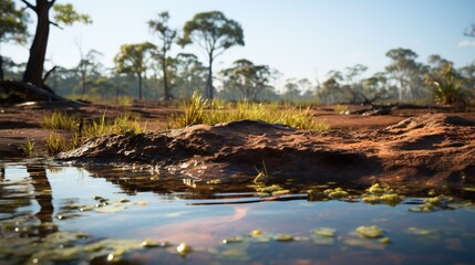 reflection of trees in the water