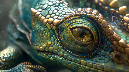 Naklejka premium Chameleon colorful skin