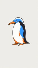 Vector icon penguin with ice cream