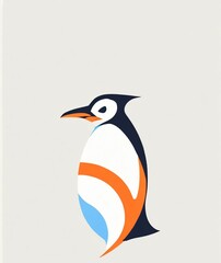 Vector icon penguin with ice cream