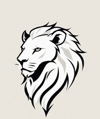 Fototapeta premium Vector icon lion head illustration