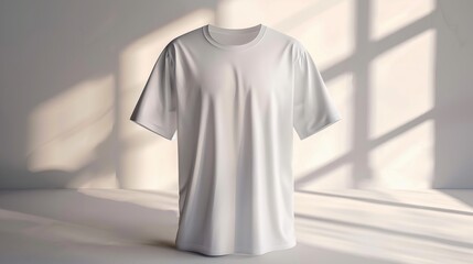 High-Quality T-Shirt Mockup in Indoor Photo Studio with Natural Light