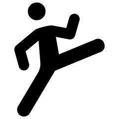 karate kick solid icon