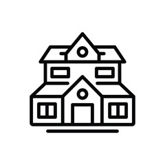 Black line icon for home 