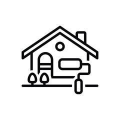 Fototapeta premium Black line icon for renovation 