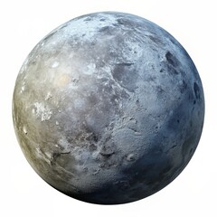 3D Render of a Full Moon, on isolated white background, Generative AI