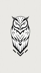 Vector icon owl on a branch